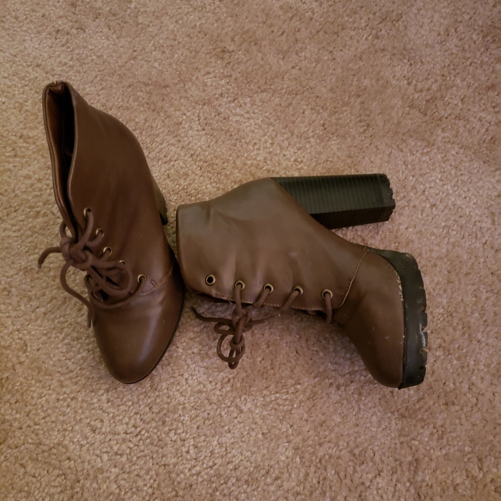 Brown heel boots